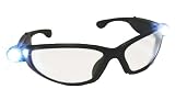 SAS Safety 5420-20 LED Inspectors Readers Safety Glasses, Black Frame, 2.0 Magnification Lens