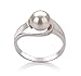 PearlsOnly - Clare White 6-7mm AAA Quality Freshwater 925 Sterling Silver Cultured Pearl Ring - Size-7