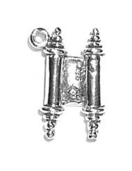 Sterling Silver 3D Ancient Or Modern Hebrew Torah Scroll Religious Charm