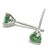 Perfectly Matched Round Emerald Stud Earring 3.5m, 14k White Gold Three Prong (T.w 0.35)