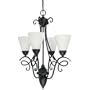 Thomas Lighting M2684-63 Four Light Chandelier, Painted Bronze Finish with Cased Cracked Ice Glass