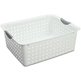 Sterilite 16268006 Large Ultra Basket with Titanium Inserts, White, 6-Pack