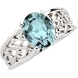14K White Gold Aquamarine Ring