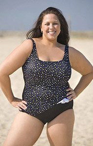 Longitude Dot Darling Plus Size Swimsuit - Women's Swimwear Plus Size Swimsuits