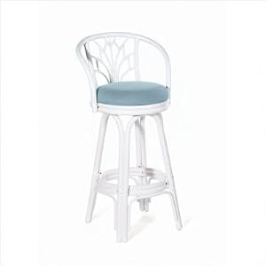 Valencia Indoor Rattan 24 Swivel Counter Stool Fabric: La Selva Paramount Summer