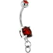 Ruby Red Cubic Zirconia Add on Charm Belly Ring