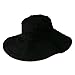 Big Size Ladies Linen Wide Brim Hat - Black (For Big Head)
