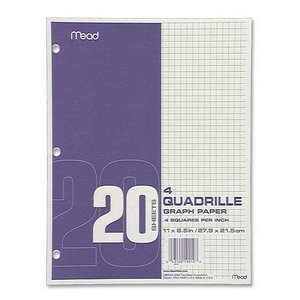 Mead MEA-19010westvaco Paper Filler Quad Rule - Letter 8.5 X 11 - 20 Each Carton Image Mead MEA-19010westvaco Paper Filler Quad Rule - Letter 8.5 X 11 - 20 Each Carton