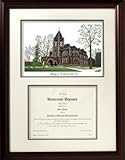 IMAGE OF University of New Hampshire Graduate Framed Lithograph w/ Diploma Opening