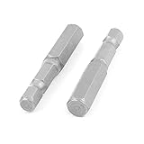 uxcell　六角ドライバービット　六角棒　磁気ドライバー　磁気　六角ヘッド　４個入り　シルバートーン