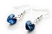 Bermuda Blue Silver Plated Heart Earrings Made With SWAROVSKI ELEMENTS