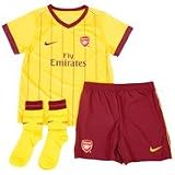ARSENAL Boys 2010/2011 Away Football Minikit, Yellow / Red Currant, Age 4-5