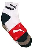 Puma Quarter Crew Socks- 3 Pack, Small (Toddler shoe sizes 13-2)