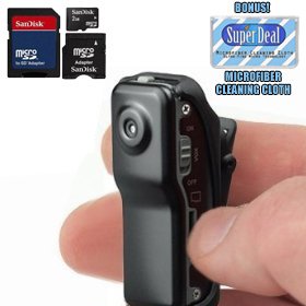 Worlds Smallest High Resolution Mini Video Camcorder (DVR) + 2GB SanDisk microSD Mobile Memory Kit