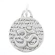 Small Round Reversible Om Pendant with Words of Inspiration in Sterling Silver, #7972