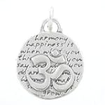 Small Round Reversible Om (Aum) Pendant with Words of Inspiration in Sterling Silver, #7972