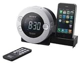 New Sony Alarm Clock With Ipod/Iphone Dock Wake Up To Ipod Iphone Radio Or Buzzer Dual Alarms