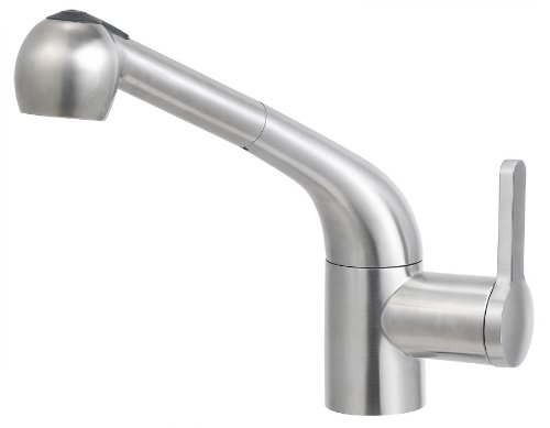 ALFI brand AB2023 Solid Pull Out Single Hole Kitchen Faucet Stainless