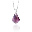 'Olive N Figs' Genuine Swarovski Crystal Baroque Pendant with Sterling Silver Chain - Amethyst