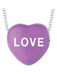 Sweethearts Enamel "Love" Heart on 16" Necklace Pendant with Gift Box