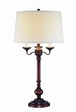 IMAGE OF Lite Source LS-21632 Berdine Table Lamp, Black with Off-White Fabric Shade