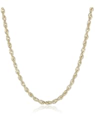 Klassics 10k Yellow Gold 3.00mm Solid Diamond-Cut Rope Chain Necklace, 18"
