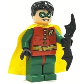 Lego Robin Minifigure with Batarang