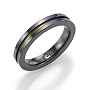 Black Titanium Ring with Rainbow Cutout