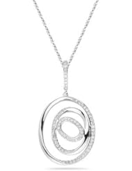 0.27 Cts Diamond Circle Pendant in 18K White Gold