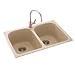 Swanstone Super Double Bow Kitchen Sink, KSLB-3322.012 Winter Wheat Color