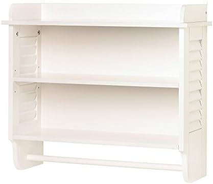 NANTUCKET BATHROOM WALL SHELF TOWEL RACK CABINET STORAGE - WHITE