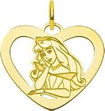 Gold Plated SS Disney Sleeping Beauty Heart Charm