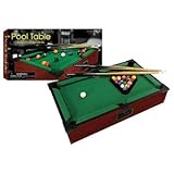 New Club Fun Tabletop Executive Pool Table W/ Numbered Balls 2 Cue Sticks Chalk Rack And Felt Brush