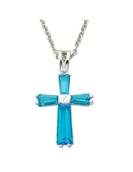 Ladies December Cross Pendant on 18" Chain Necklace Birthstone Jewelry Birthstone Cross Pendant Necklaces Gift Boxed w/Chain Necklace 18" (Including Lobster Claw) Gift Boxed