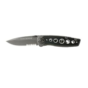 Winchester 22-41792 Parfive Titanium Drop Point Knife, Serrated Edge by 