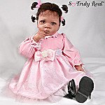 Waltraud Hanl Pretty In Pink Jasmine African American Lifelike Doll