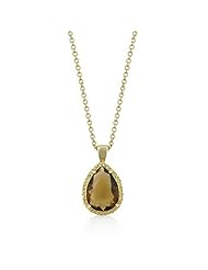 Yellow CZ Teardrop Pendant