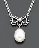 Children's Fresh by Honora Sterling Silver Cultured Freshwater Pearl Bow Necklace