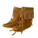 MINNETONKA ：ミネトンカ フリンジショートブーツ　ダスティブラウン 並行輸入
