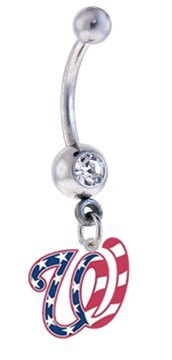 Washington Nationals "Stars & Stripes Flag Edition" MLB Sexy Belly Navel Ring at Amazon.com