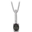 14K White Gold Onyx and Diamond Necklace