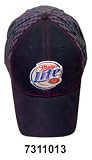 Miller Lite Alcohol Beer Hat - Navy Plaid Logo Baseball Hat