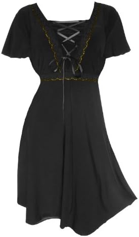 Dare To Wear Victorian Gothic Women's Plus Size Angel Corset Dress Black M