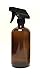 JUVITUS 8 oz Amber Boston Round Thick Glass Bottle with Black Trigger Spray