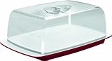 Emsa - 508162 - Vienna - Cloche à Fromage - Transparent Rouge / Blanc - 35 X 22 cm
