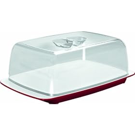 Emsa - 508162 - Vienna - Cloche � Fromage - Transparent Rouge / Blanc - 35 X 22 cm