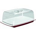 Emsa - 508162 - Vienna - Cloche � Fromage - Transparent Rouge / Blanc - 35 X 22 cm