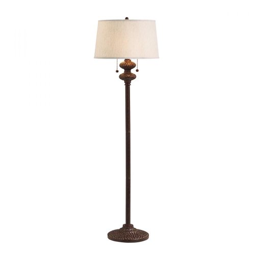 Kichler Lighting 74162 Missoula 56-Inch Portable Twin Pull-Chain Floor Lamp, Linen Hard Back Shade