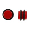 No Piercing Required - High Quality Red Acrylic Fake Plugs - Imitation 0G with "O" Rings- Very Strong Magnets - Sold as a Pair