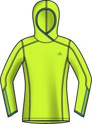Adidas Damen Kapuzenpullover M10 Long Sleeve, slime/intense blue f11/intense green s13, 38 Preisvergleich